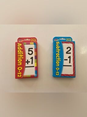 SET OF 2 Flashcards to Learn Addition and Subtraction #s 0-12, Great Condition